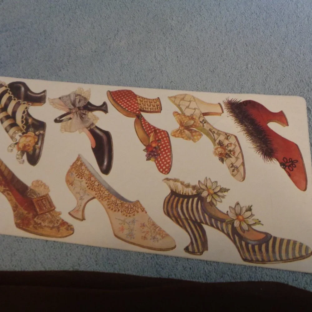 VINTAGE GIRL COQUETTE Brown Chiffon Scarf Plus Early 1900s Shoe Stickers Lot